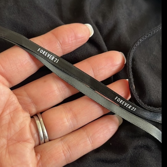 FOREVER 21 High low Size L Black Maxi length, empire waist V-neck smocked back. - Picture 7 of 9